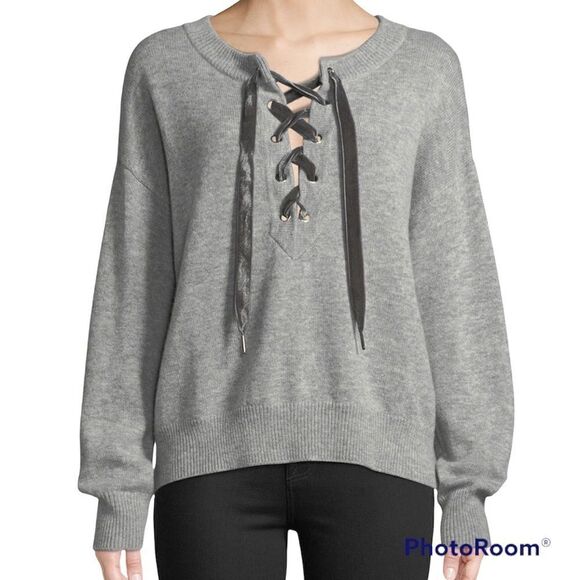 Rails Cashmere Wool Blend Olivia Lace Up Sweater C32 - Picture 2 of 14